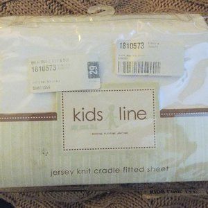 NEW Kidsline Kids Line jersey knit cradle fitted sheet Cotton NIP baby bed White